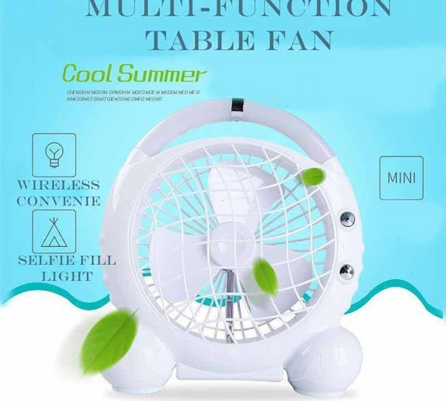 مروحة صغيرة محمولة مع ضوء LED JR-5500