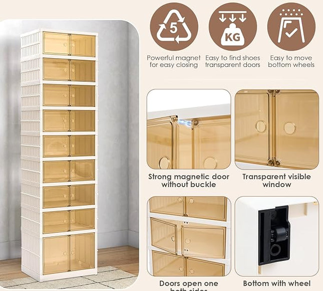 Telescopic Foldable Shoe Cabinet 2 Column 9 Layer