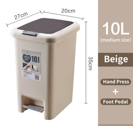 Trash Can Waste Bin Plastic 10 Liter