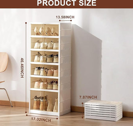 Telescopic Foldable Shoe Cabinet 2 Column 6 Layer