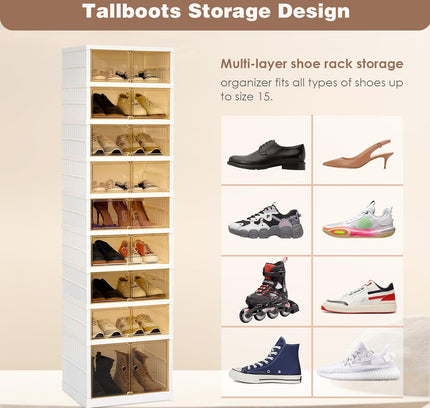 Telescopic Foldable Shoe Cabinet 2 Column 9 Layer