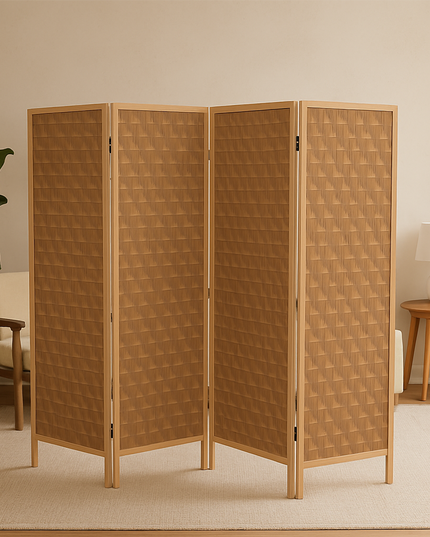 Foldable Privacy Room Divider Partition Wood