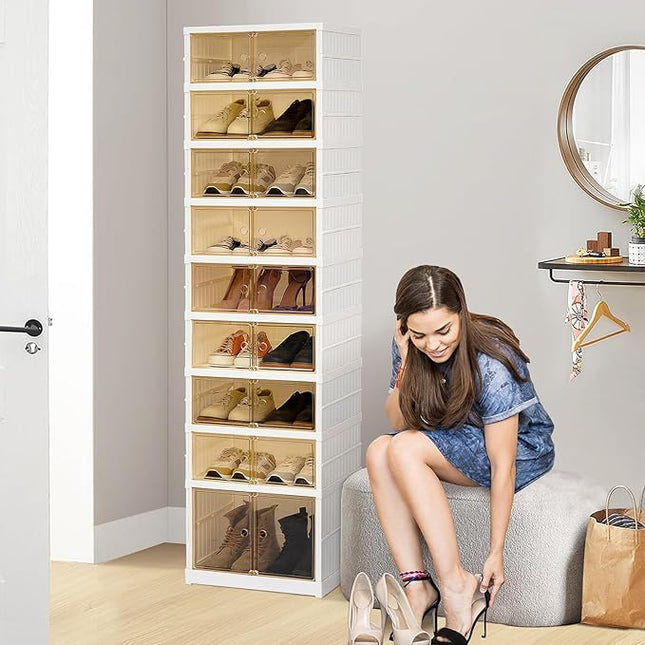 Telescopic Foldable Shoe Cabinet 2 Column 9 Layer