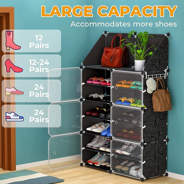 Shoe Rack 2 Column 7 Layer 6 Doors