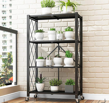 رف تخزين مطبخ قابل للطي مكون من 4 طبقات