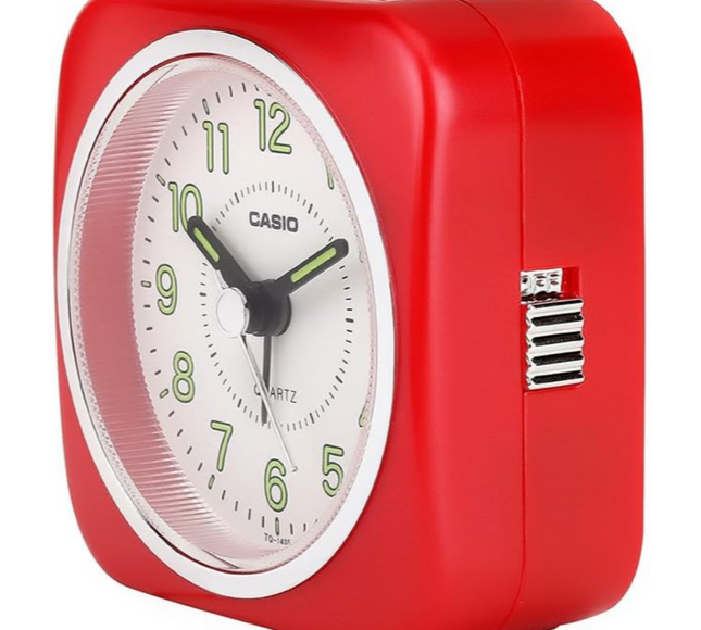 Casio Analog Table Clock Tq-143S-4Df Red