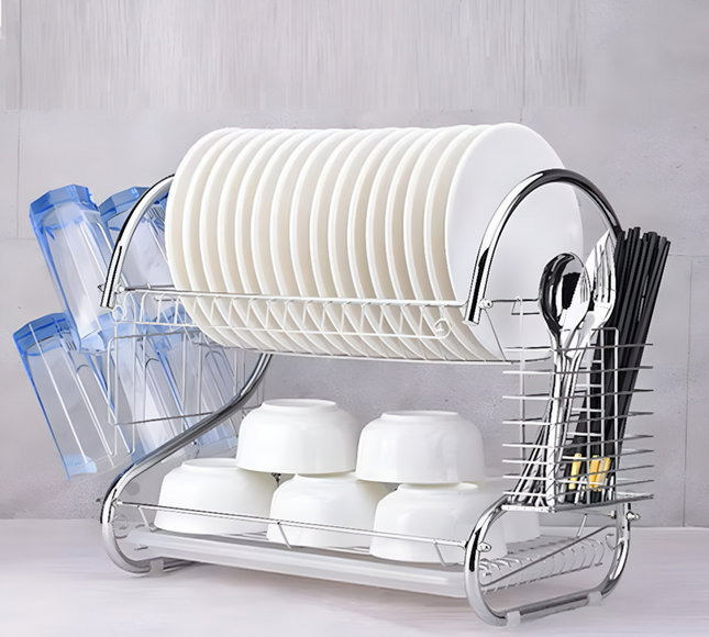 2 Layer Dish Drainer Rack