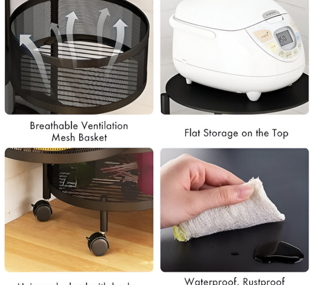 Kitchen Storage Round Shelf 4 Layer