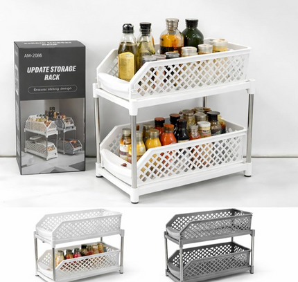 Kitchen Counter Top Storage Rack 2 Tier