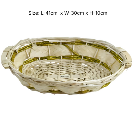 Gift Bamboo Hamper Basket Oval-shape