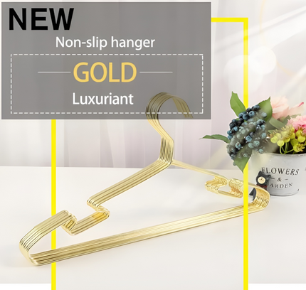 Clothes Hangers  Metal Gold 10 Pcs Set