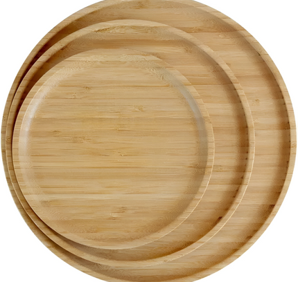 Bamboo Serving Tray Round 3 Pcs Set