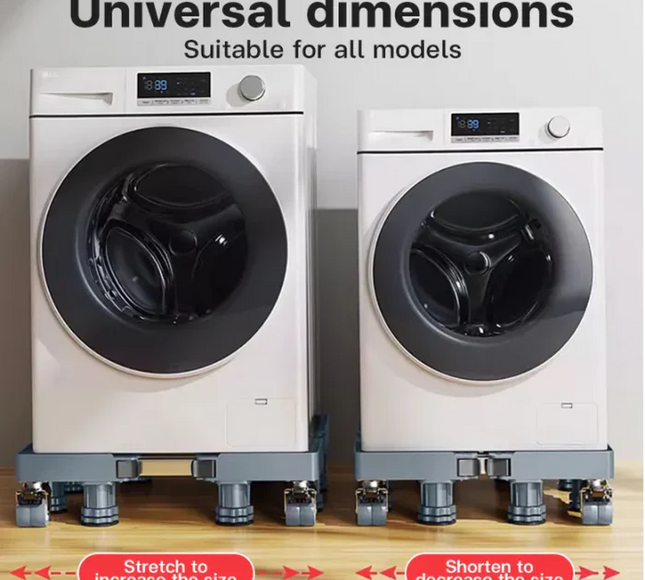 Washing Machine Adjustable Stand Base Shelf, Fridge Stand with Locking Wheels