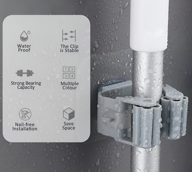 Wall Mounted Mop Hanger 1pcs