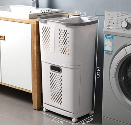 Rolling Laundry Basket With Drawers