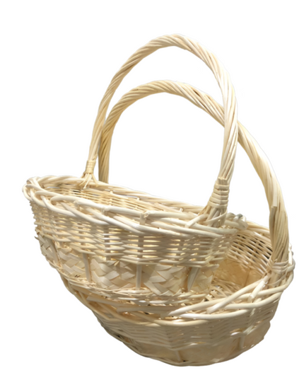 Gift Bamboo Hamper Basket Oval shape 2pcs set