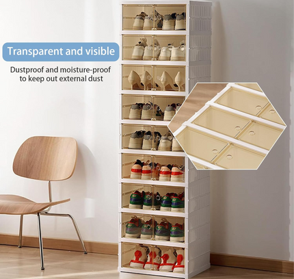 Telescopic Foldable Shoe Cabinet 2 Column 9 Layer