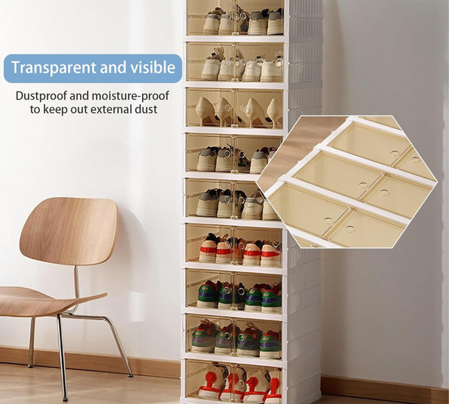 Telescopic Foldable Shoe Cabinet 2 Column 9 Layer