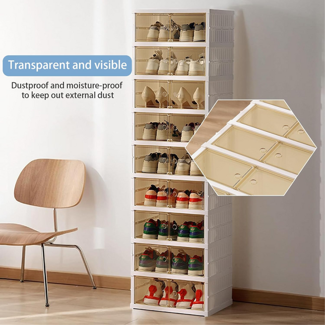 Telescopic Foldable Shoe Cabinet 2 Column 9 Layer