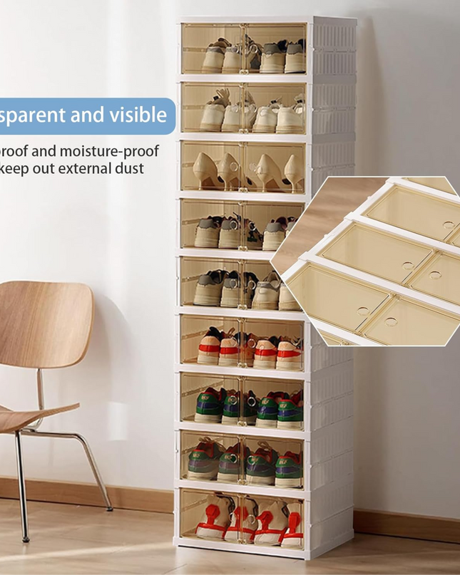 Telescopic Foldable Shoe Cabinet 2 Column 9 Layer