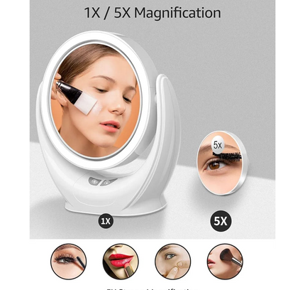 Lighted Makeup Vanity Mirror With Wind Fan