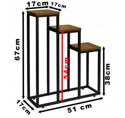 Plant Stand Wooden 3 Shelf