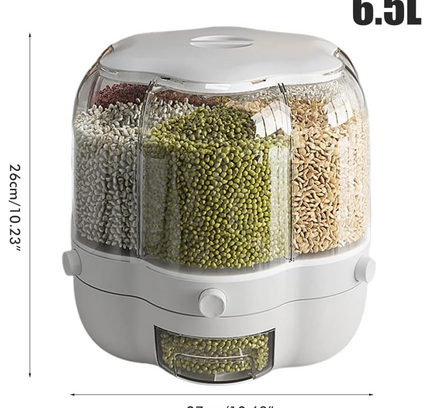 Rotating Grain Rice Storage Dispenser