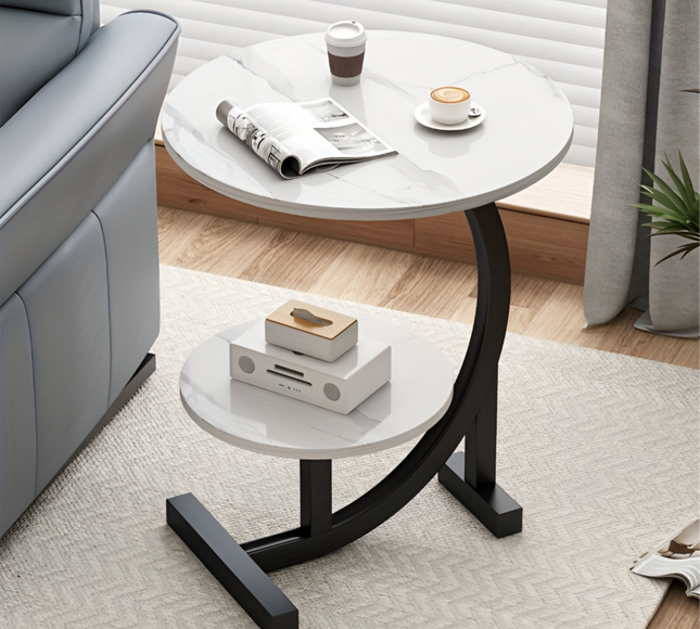 2 Tier Coffee Table Round Shape