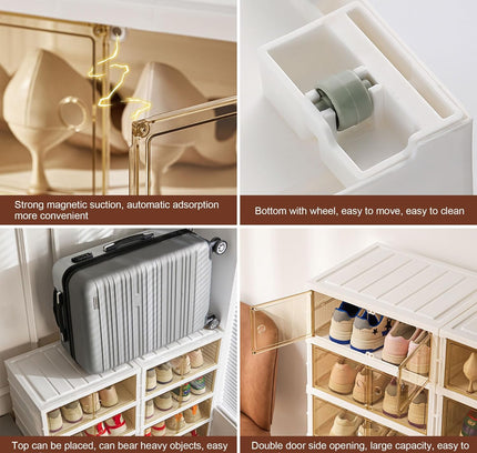 Telescopic Foldable Shoe Cabinet 2 Column 6 Layer