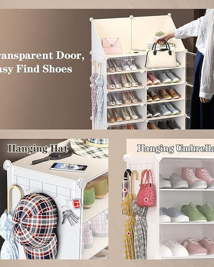 Shoe Rack 2 Column 9 Layer 8 Doors