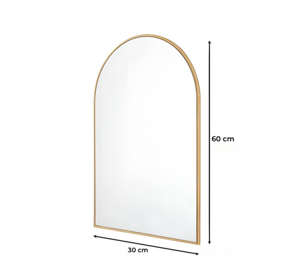 Wall Mounted Arched Golden Frame Mirror