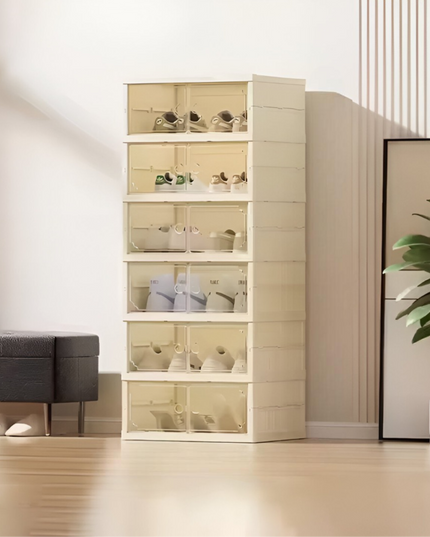 Telescopic Foldable Shoe Cabinet 2 Column 6 Layer