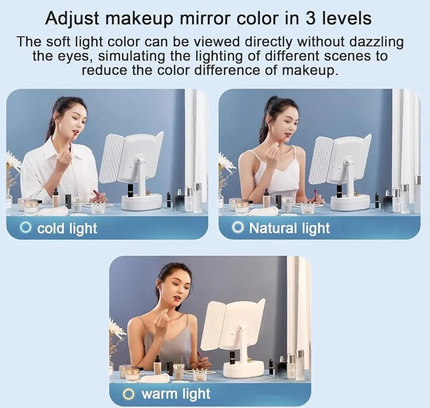 Lighted Makeup Vanity Mirror With Cosmetic Drawer