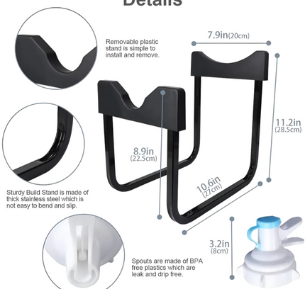 حامل موزع زجاجات المياه مع صنبور
