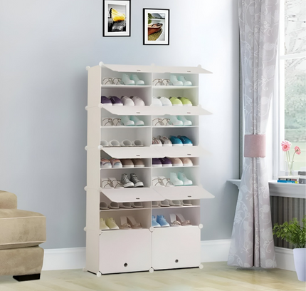 رف أحذية 2 عمود 10 طبقات 10 أبواب