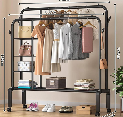 Clothes Hanger Double With Shelves 58 Kg
