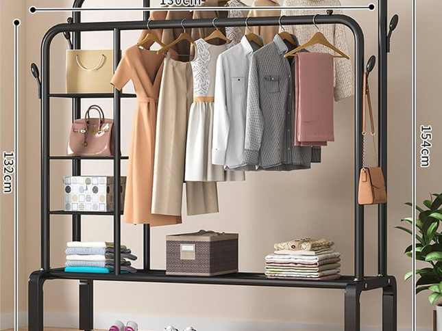Clothes Hanger Double With Shelves 58 Kg