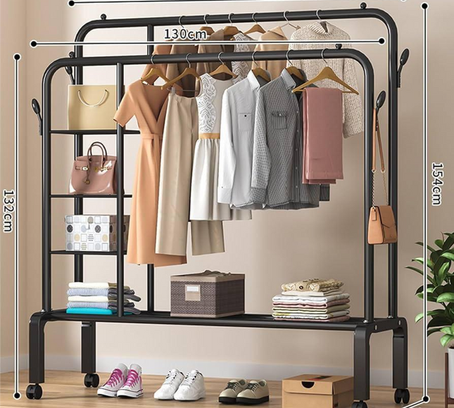 Clothes Hanger Double With Shelves 58 Kg