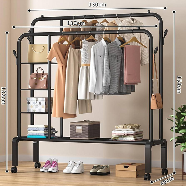 Clothes Hanger Double With Shelves 58 Kg