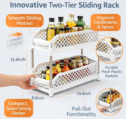 Kitchen Counter Top Storage Rack 2 Tier