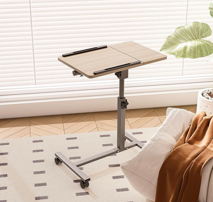 Rolling Laptop Desk with Wheels Adjustable
