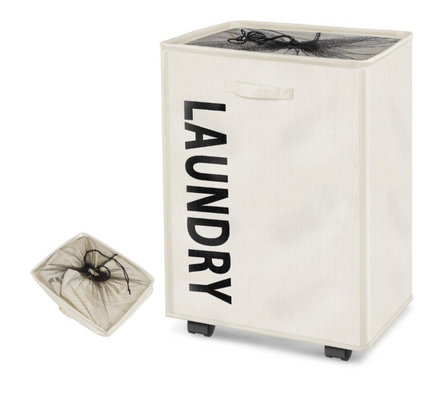 سلة غسيل قابلة للطي مع عجلات