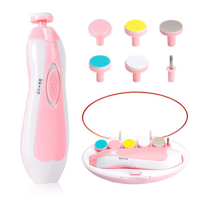 Electric Baby Nail Trimmer Set with 6 Grinding Heads
