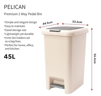 Plastic Trash Can Lid Press 45 Liter