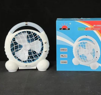 مروحة صغيرة محمولة مع ضوء LED JR-5500