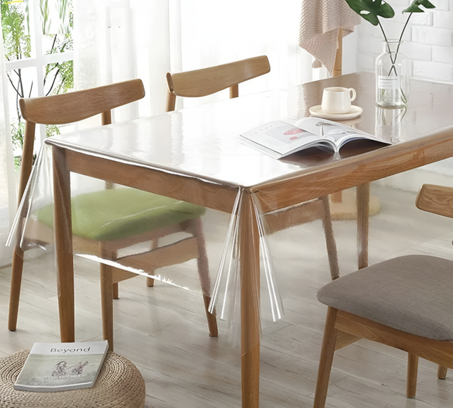 Transparent Plastic PVC Table Covering Cloth