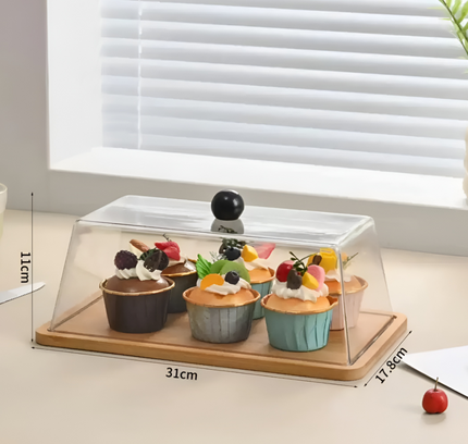 Rectangular Cake Tray with transparent lid