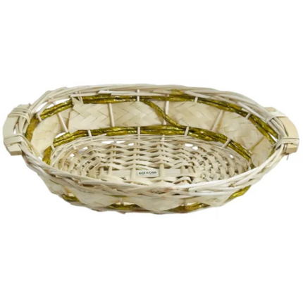 Gift Bamboo Hamper Basket Oval Shape-48X35 Cm