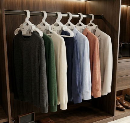 Plastic Cloth Hanger White 5 Pcs Set