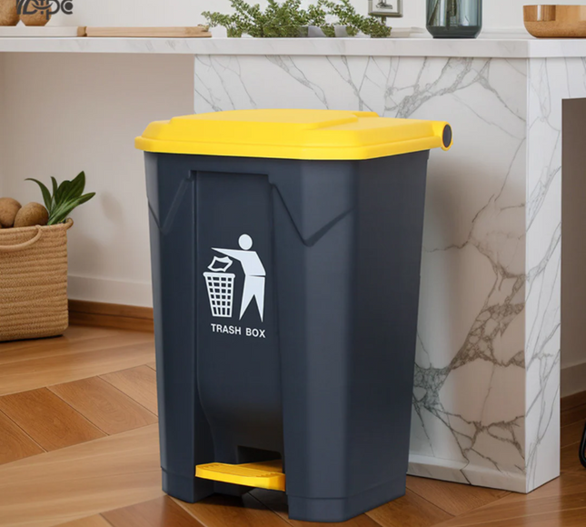Garbage Bin Trash Can With Lid & Foot Pedal 50L